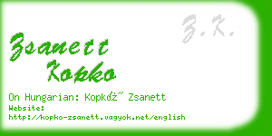 zsanett kopko business card